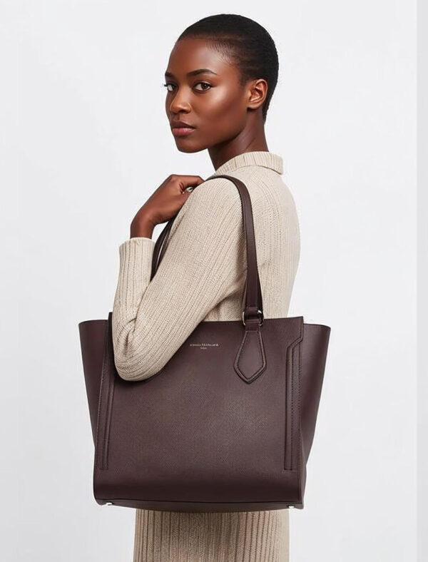 Brown Modern Leather Handbag - Image 2